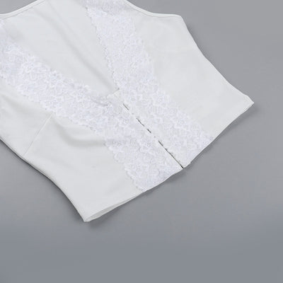 Lace Crop Top - Casual Sleeveless U-Neck