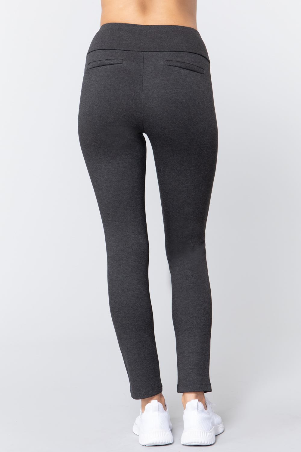Women's High Waist Long Ponte Pants - Professional Stretch Dress Pants
