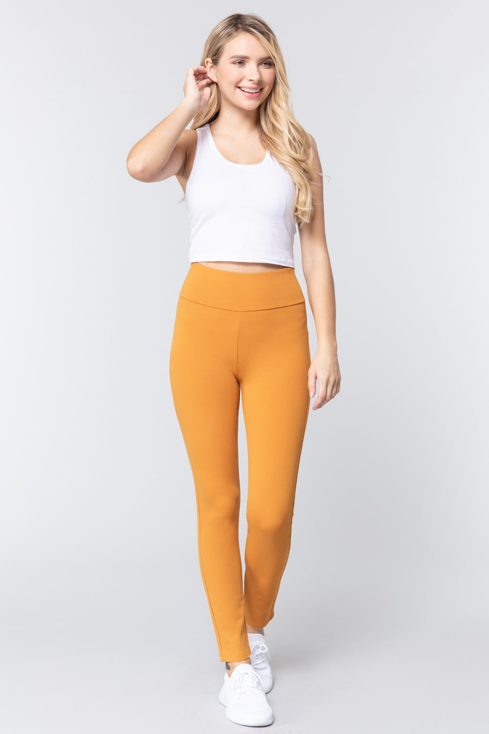 Women's High Waist Long Ponte Pants - Professional Stretch Dress Pants