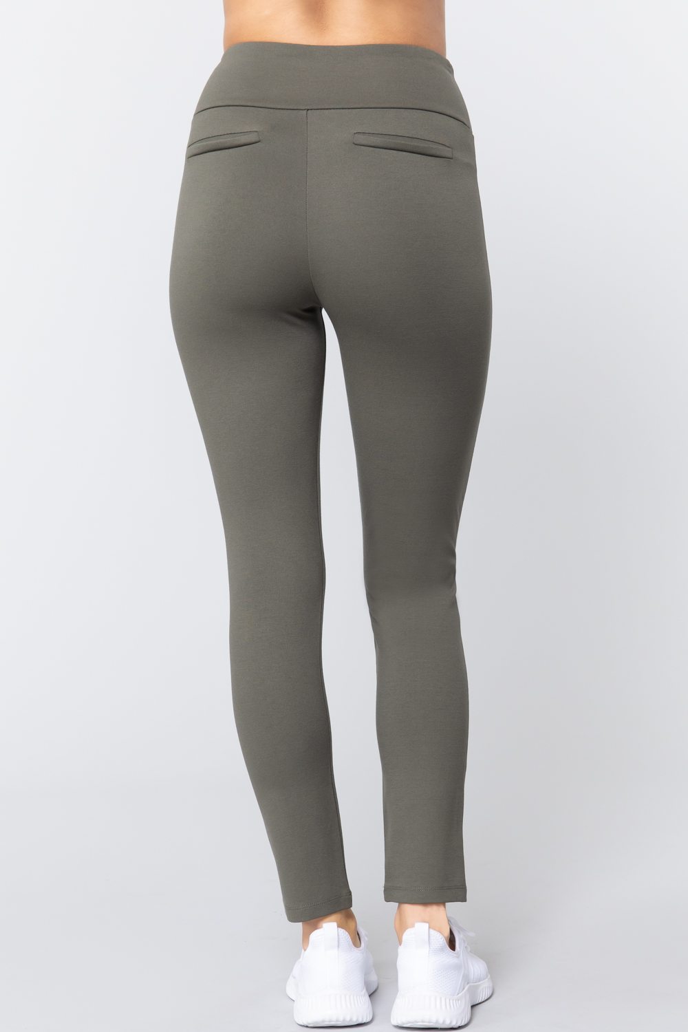 Women's High Waist Long Ponte Pants - Professional Stretch Dress Pants