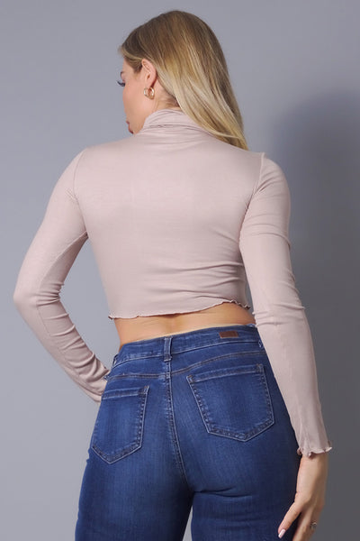 Long Sleeve Purl Edge Layer Top - Fashions Envy