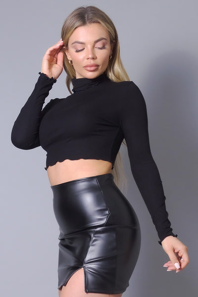 Long Sleeve Purl Edge Layer Top - Fashions Envy