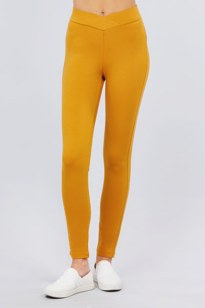 Seagull-shaped Mid-rise Ponte Pants
