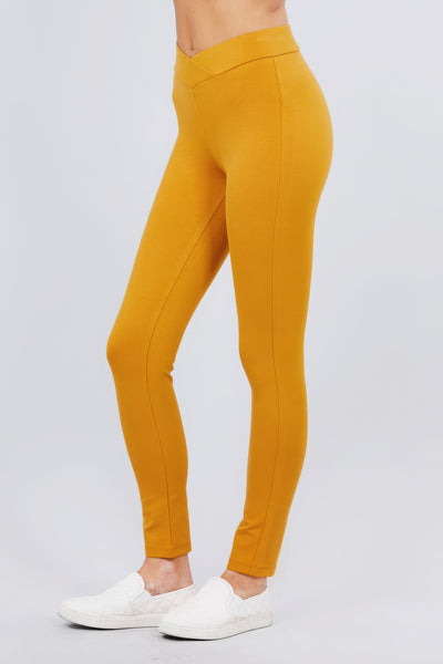 Seagull-shaped Mid-rise Ponte Pants