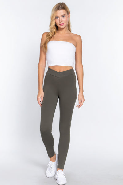 Seagull-shaped Mid-rise Ponte Pants