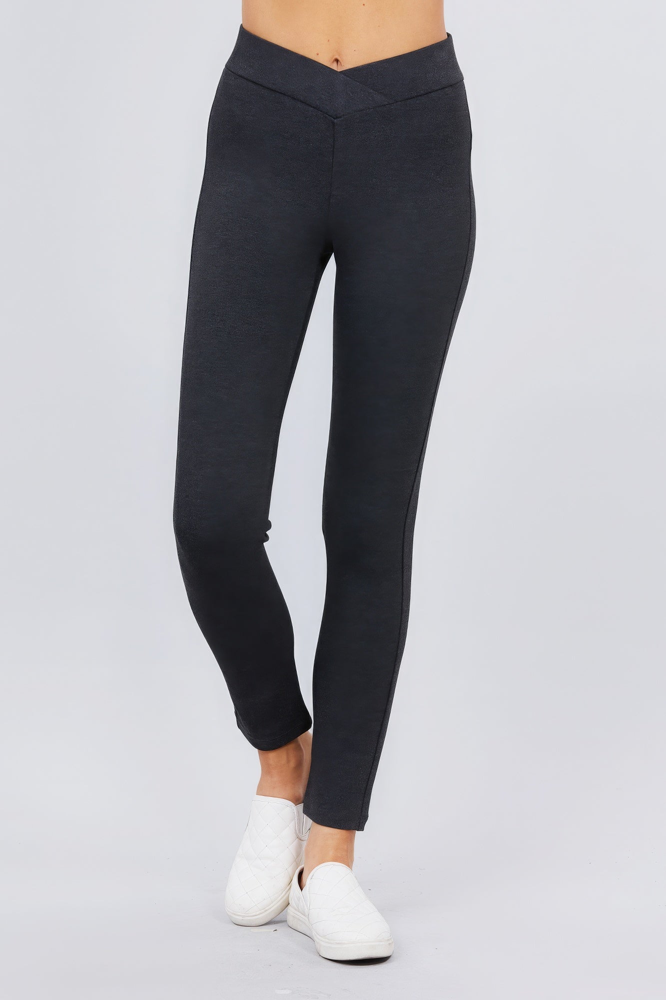 Seagull-shaped Mid-rise Ponte Pants
