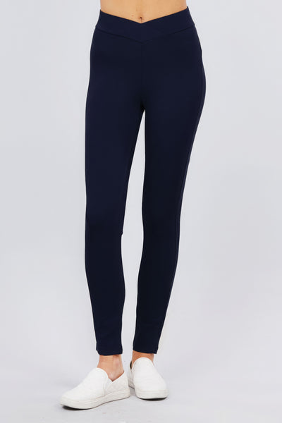 Seagull-shaped Mid-rise Ponte Pants