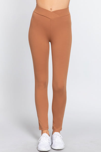 Seagull-shaped Mid-rise Ponte Pants