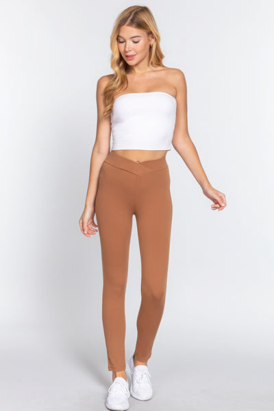 Seagull-shaped Mid-rise Ponte Pants