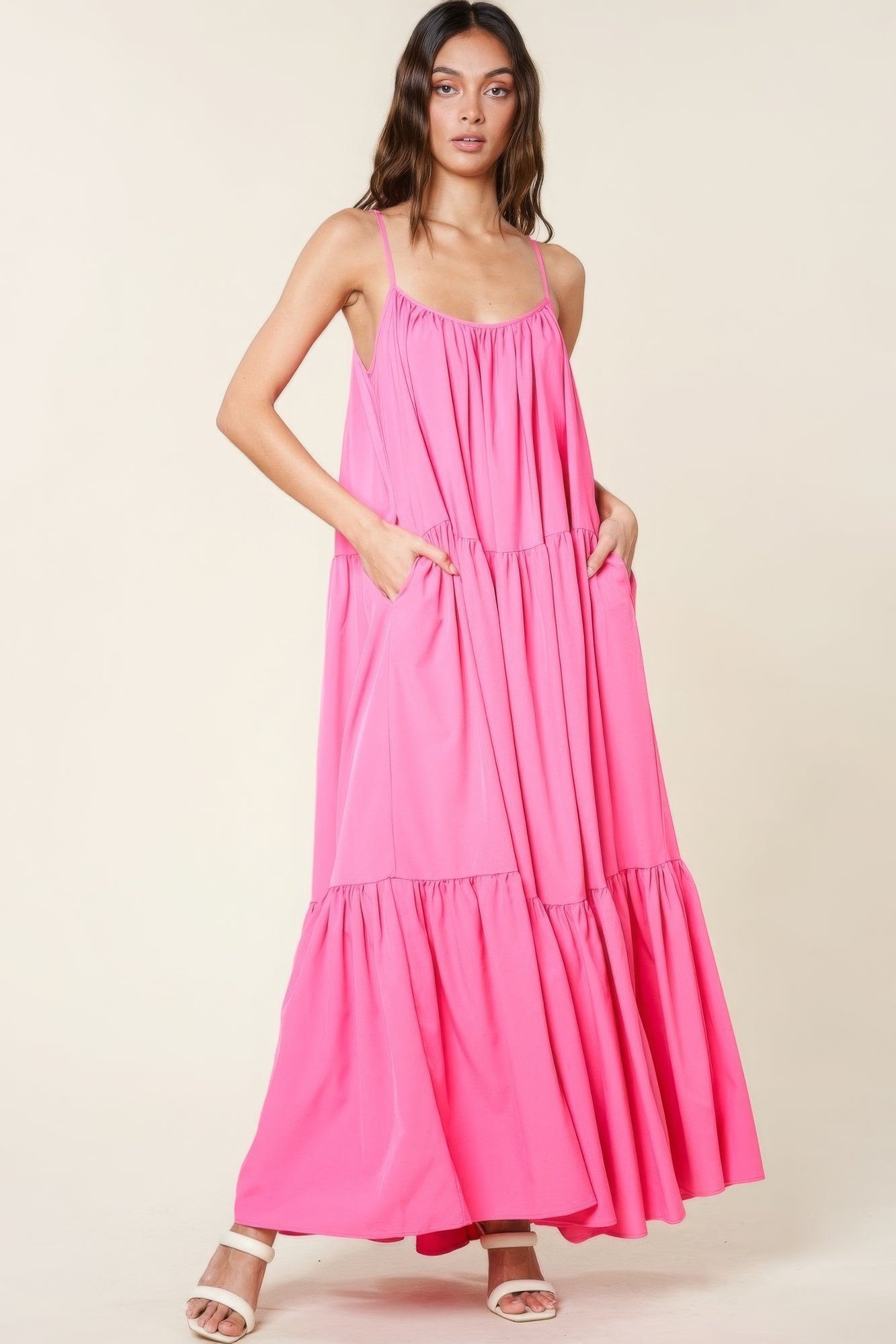 A-Line Maxi Sun Dress With Pockets - Fashions Envy