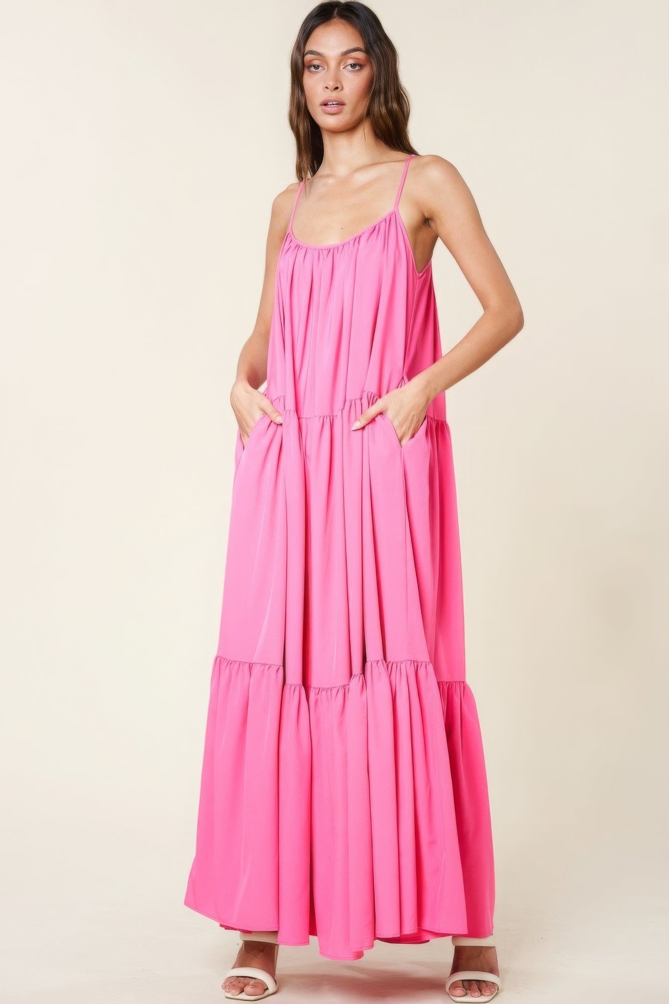 A-Line Maxi Sun Dress With Pockets - Fashions Envy