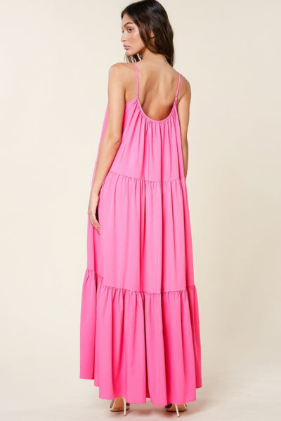 A-Line Maxi Sun Dress With Pockets - Fashions Envy