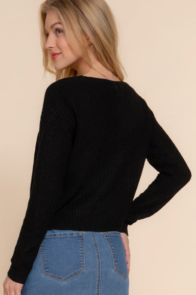 Button Up Long Sleeve V-neck Cardigan Sweater