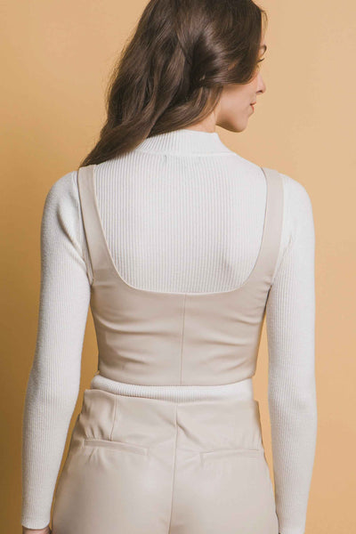 Faux Leather Corset Inspired Top