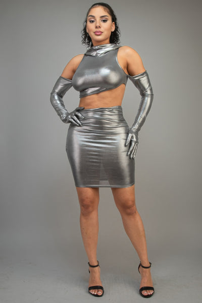 Fashion Forward Hoodie Mini Dress with Gloves