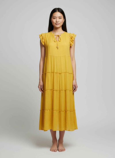 Mlle Gabrielle Solid Cap Sleeve Dress