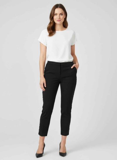 Zac & Rachel Slim Ankle Pants - Ruffle Pocket Detail