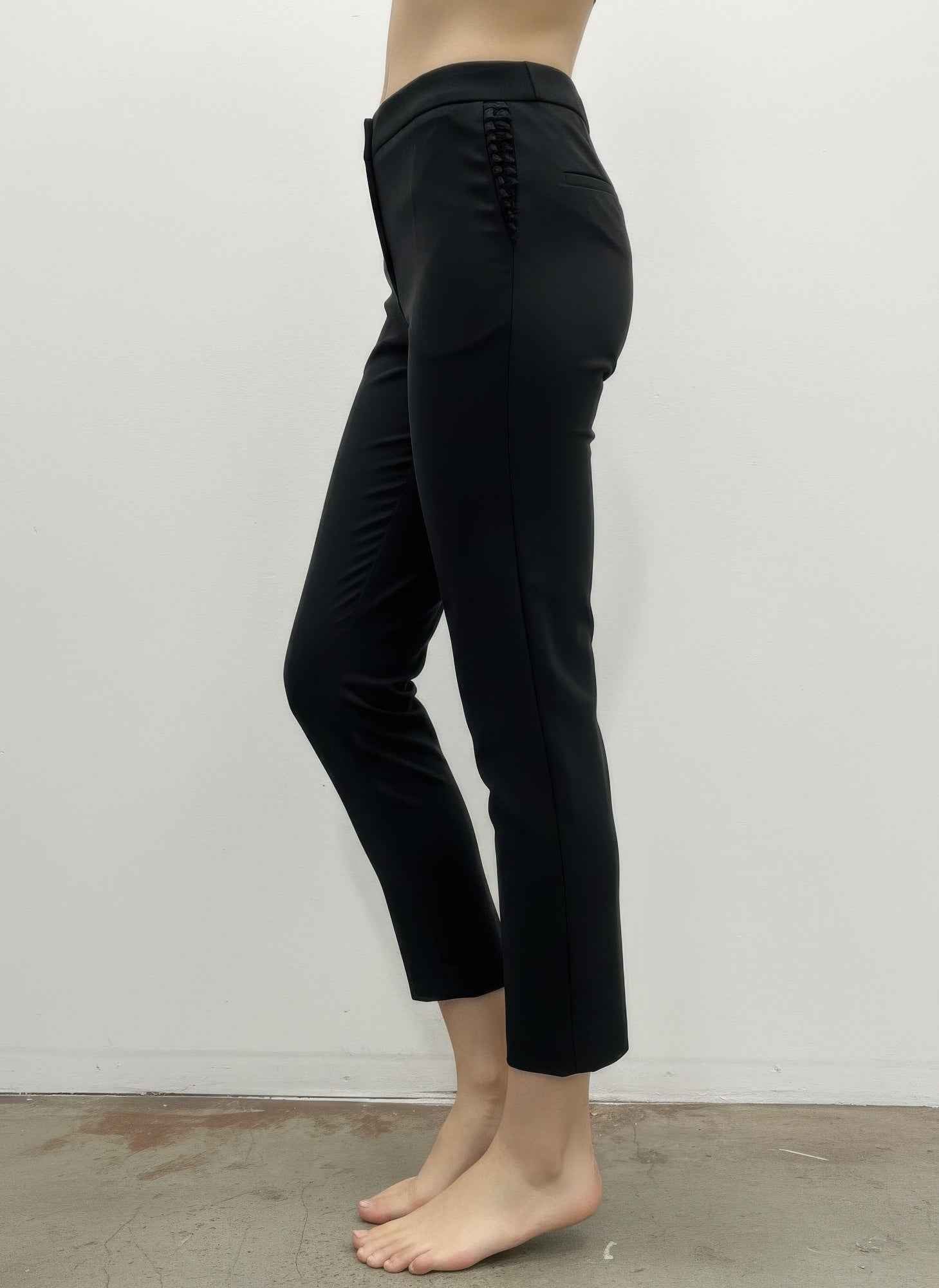 Zac & Rachel Slim Ankle Pants - Ruffle Pocket Detail