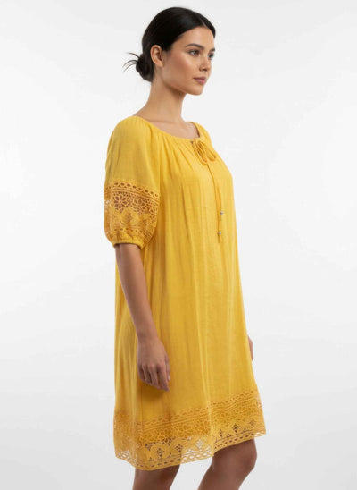 Mlle Gabrielle Solid Short Sleeve Dress