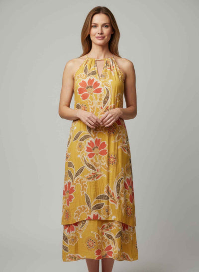 Floral Sleeveless Midi Dress