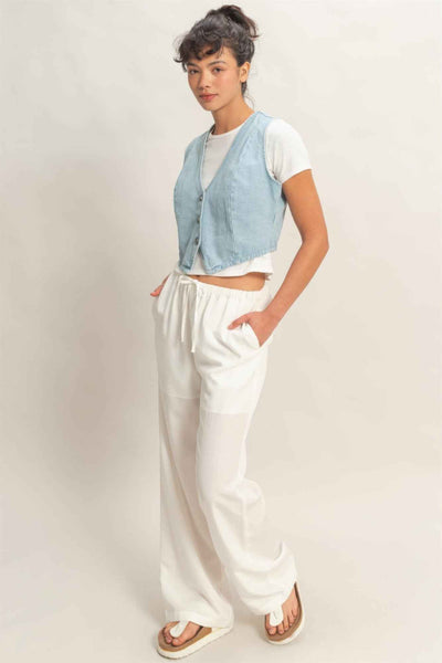 HYFVE V-neck Denim Vest - Sleeveless Layering Essential