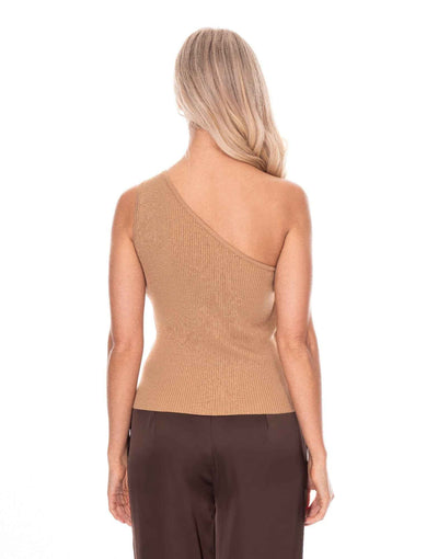 Asymmetric One Shoulder Top - Fitted Minimalist Style