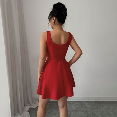 European and American women's sexy camisole short skirt dress