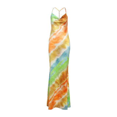 Strappy Backless Halter Dress - Summer Maxi Gown