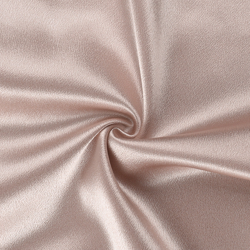 Champagne Satin Halter Maxi Dress - Cutout Waist Ruched Slit Mermaid Gown