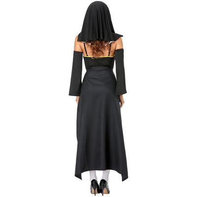 Dark Nun Halloween Costume - Cross Jumpsuit Cape Skirt Set