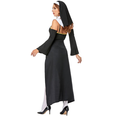 Dark Nun Halloween Costume - Cross Jumpsuit Cape Skirt Set