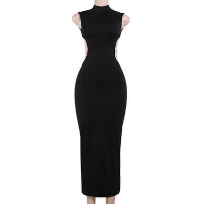 Strappy Back Maxi Dress - Backless Bodycon Evening Gown