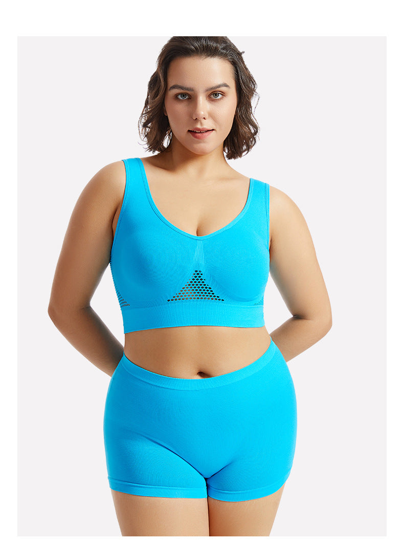 Plus Size Lingerie for Women - Seamless Sports Bra Set
