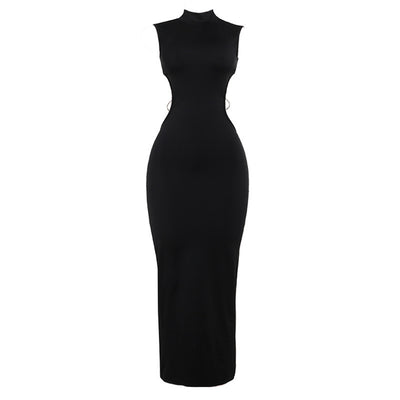 Strappy Back Maxi Dress - Backless Bodycon Evening Gown