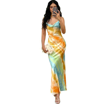 Strappy Backless Halter Dress - Summer Maxi Gown