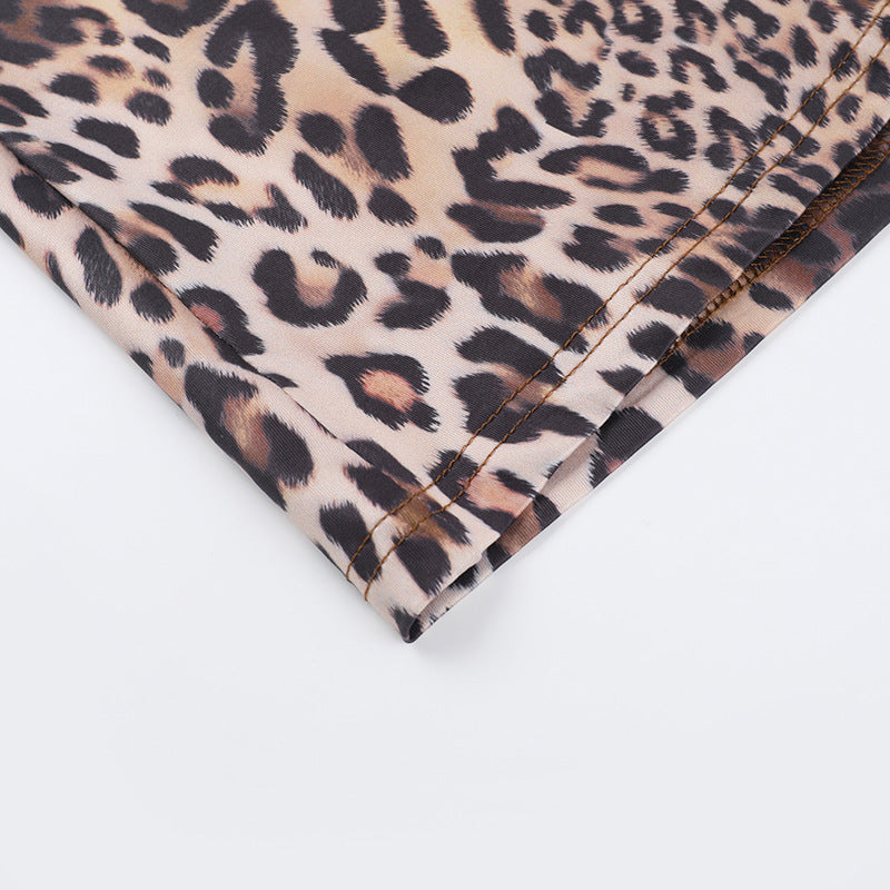 Vacation Style Leopard Bikini Set -  Maxi Skirt Cover-Up