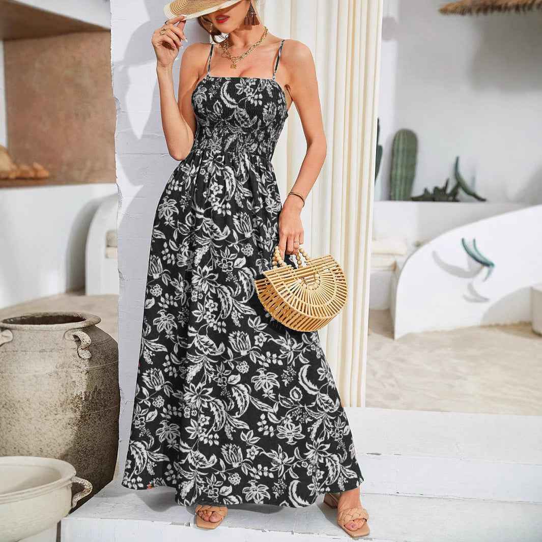 Floral Maxi Dress - Flowy Spaghetti Strap Summer Style