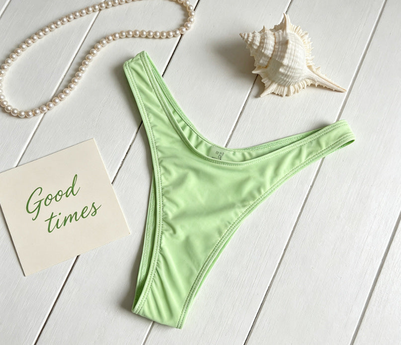 Color Block Halter Bikini Set - 3-Piece Ruched Wrap Skirt Cover
