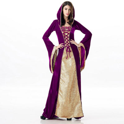 Halloween Costume European Medieval Royal Court Vintage Queen Cosplay Masquerade Party Performance Dress