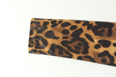Leopard Print Off-Shoulder Bodysuit - Long Sleeve Thong Back
