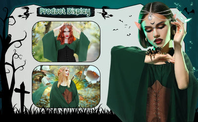 Medieval Elf Fairy Costume Set - Lace-Up Corset Dress