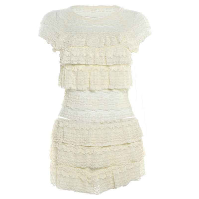 Cutout Crop Top Shorts Set - Midriff Slim Fit Two Piece