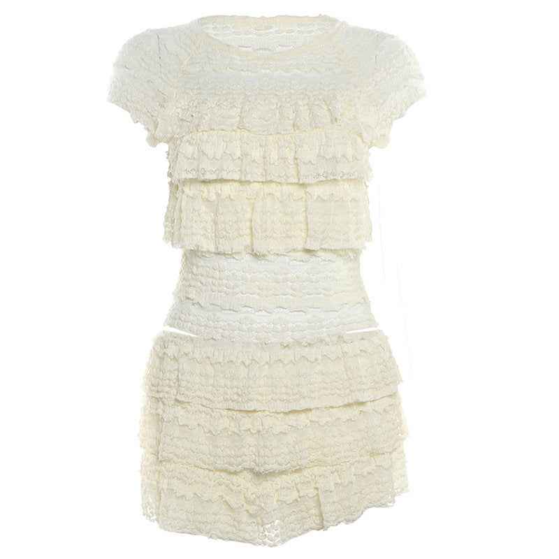 Cutout Crop Top Shorts Set - Midriff Slim Fit Two Piece