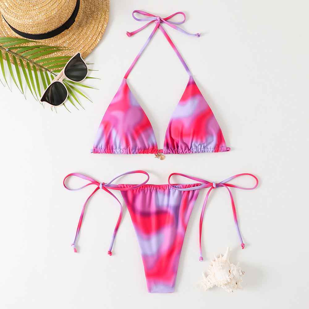 Sexy floral halterneck bikini