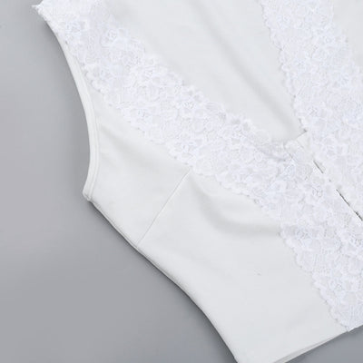 Lace Crop Top - Casual Sleeveless U-Neck
