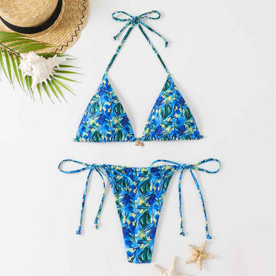 Sexy floral halterneck bikini