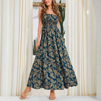 Floral Maxi Dress - Flowy Spaghetti Strap Summer Style