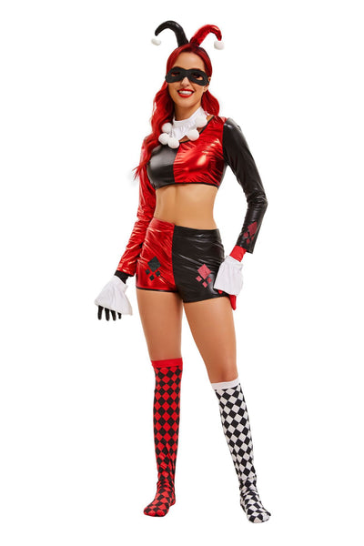 Sexy Jester Halloween Costume - Harley Quinn Clown Outfit