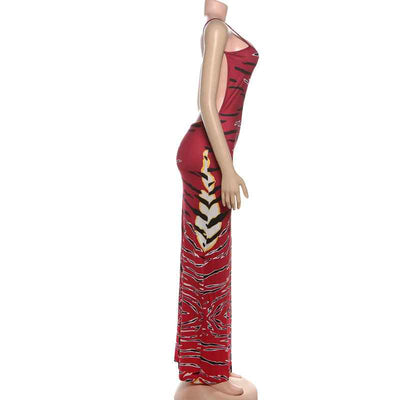 Sexy Backless Bodycon Dress - Sleeveless Low Neck