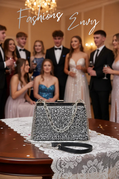 Hotfix Rhinestone Clutch - Lightweight Prom Handbag